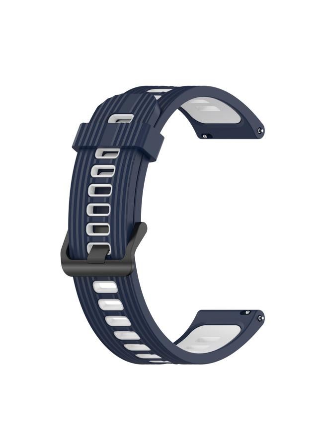 Replacement Band For Garmin Vivoactive3 20mm Vertical Pattern Two-Color Silicone Watch Band - Image 2
